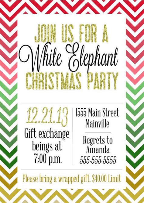 Free Printable White Elephant Invitation Template Free - Printable ...