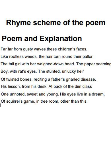 28+ Rhyme Scheme Examples in PDF | Examples