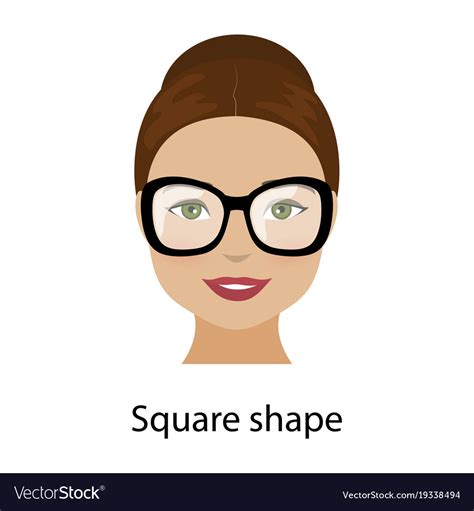 Woman square face shape Royalty Free Vector Image