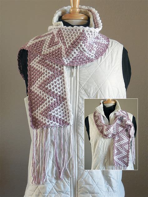 Mosaic Crochet Zigzag Scarves - Kathryn Clark Crochet