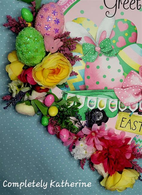 Happy Easter Front Door Decor Pink Easter Greetings Sign Happy Easter