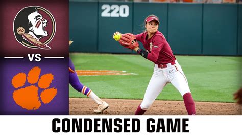 Florida State Vs Clemson Condensed Game 2023 Acc Softball Game 1