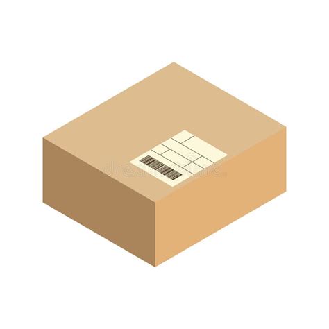 Isometric Parcel Dibujo Vectorial De Caja De Embalaje Aislado En Fondo