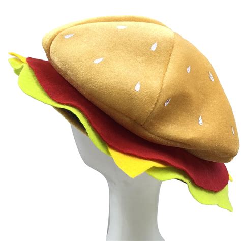 2024 Halloween Hamburger Fancy Hat Cheeseburger Shaped Fast Food Hat