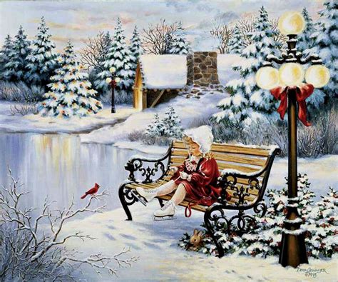 Dona Gelsinger Skaters Dream 900750 Christmas Art Christmas