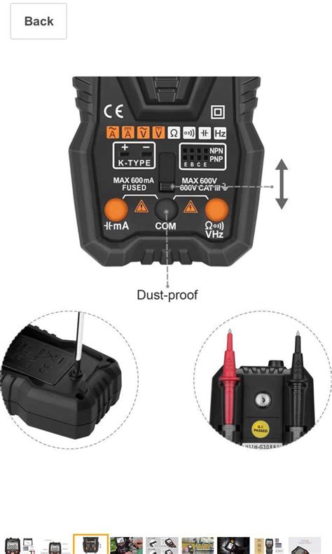 Tacklife Dm Premium Smart Digital Multimeter Auto Ranging Trms