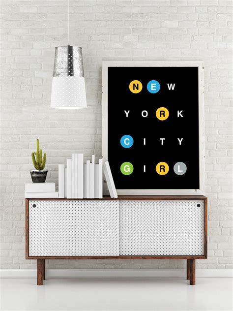 New York City Girl Print Nyc Quotes Poster New York City Etsy