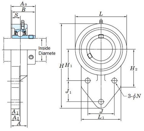 Ucfb J Mm Shaft Three Bolt Flange Type Bearing Unit Premium Brand