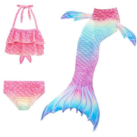 Barns Sjöjungfru Mermaid Tail Baddräkt Mermaid 130cm Style2 130cm