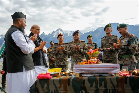 Defence Minister Rajnath Singh Performs Shastra Pooja On The Occasion