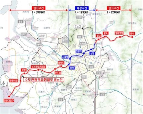 수도권 광역급행철도gtx B노선 2024년 상반기 조기 착공