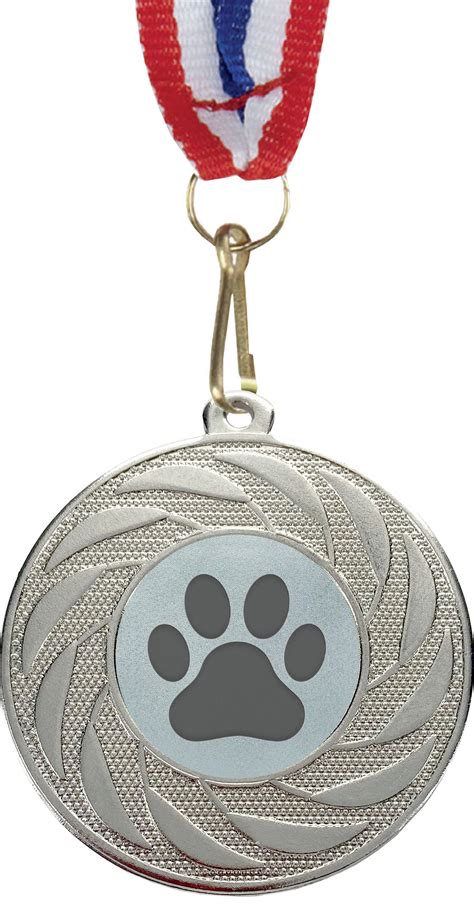 Spiral Glory Dogs Medal with Medal Ribbon Silver 50mm (2")