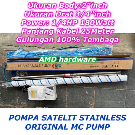 Jual Mesin Pompa Satelit Inch Celup Air Sumur Stainless Hp Kabel