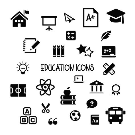 Conjunto De ícones De Educação Vetor Premium