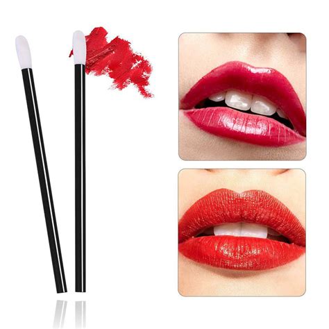 50 Pcs Disposable Lip Brush Flocking Lipstick Brush Applicator Lipstick