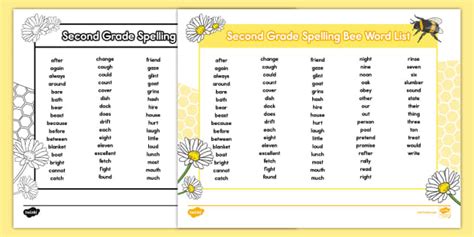 2nd Grade Spelling Bee Words | ELA | Twinkl USA - Twinkl