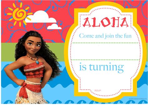 Moana Birthday Card Printable