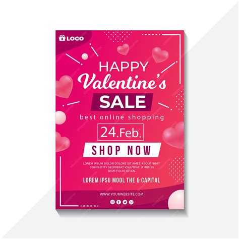Premium Vector | Valentine's day sales flyer template