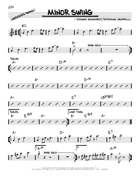 Minor Swing By Django Reinhardt Piano Digital Sheet Music Sheet