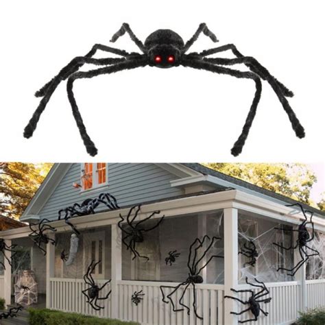 Halloween Giant Spider Decorations Large Fake Spider With Straps Hairy