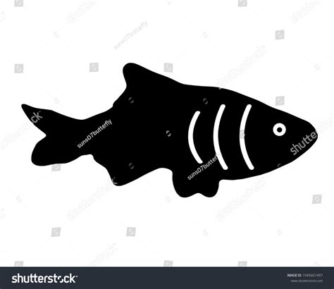 Black Silhouette Fish On White Background Stock Illustration 1945601497 | Shutterstock