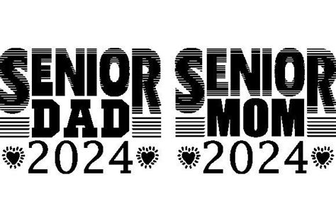 1 Senior Dad And Mom 2024 Matching Svg Designs And Graphics