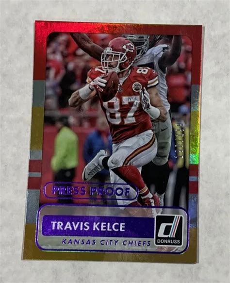 Panini Donruss Travis Kelce Preuve Presse Violet Kc