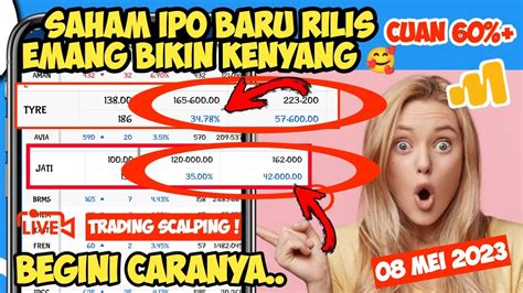 Live Scalping Saham Hanya Menit Cuan Hasil Saham Baru Rilis E