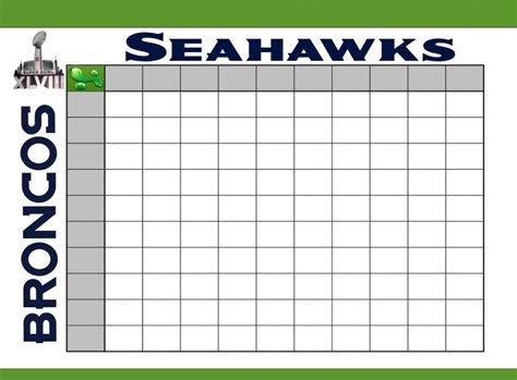 Free Super Bowl Squares Templates And Grids