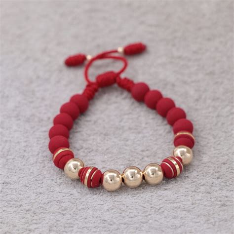 Brazalete Rojo Bal N Oro Laminado K Oro Laminado K