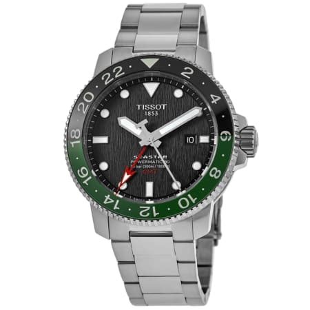 Tissot Seastar Powermatic Gmt Black Dial Steel Men S Watch T