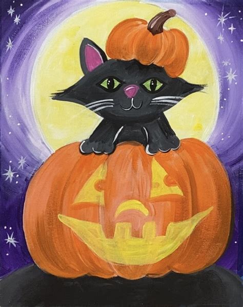 Halloween Cat Acrylic Painting - Online Tutorial