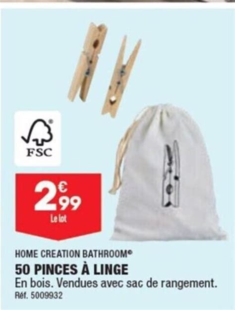 Promo Home Creation Bathroom Pinces Linge Chez Aldi