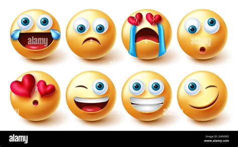 Vektorset F R Emoji Zeichen Emoticons Grafisches D Design In Lustigen