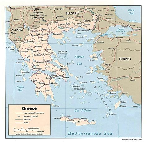 Detailed political map of Greece with roads and major cities - 1996 | Greece | Europe | Mapsland ...