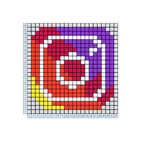 Pixel art - Instagram logo | Pixel art, Pixel art grid, Instagram logo