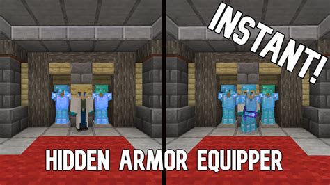 Minecraft Redstone Tutorial Hidden Armor Equipping Station For