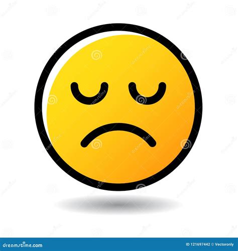 Sad Face Emoticon Emoji Icon Stock Vector Illustration Of Application