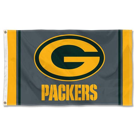 Green Bay Packers Black Sideline 3x5 Banner Flag State Street Products