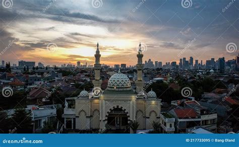 Aerial View of the Largest Mosque in Jakarta. Ramadan and Eid Concept ...