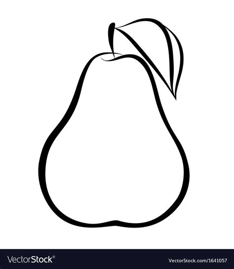 Monochrome Of Pear Logo Vector Image On Vectorstock Birne Clipart