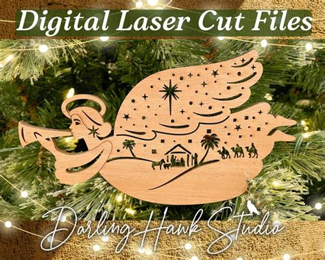 Weihnachtskrippe Engel Digital Laser Cut Datei Weihnachten Etsy