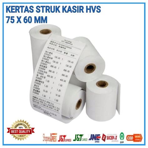 Jual KERTAS STRUK KASIR HVS 75 X 60 MM 1PLY Shopee Indonesia