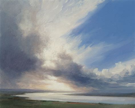 Contemporary Oil Painting Of Clouds And Light Near Newburgh Over The