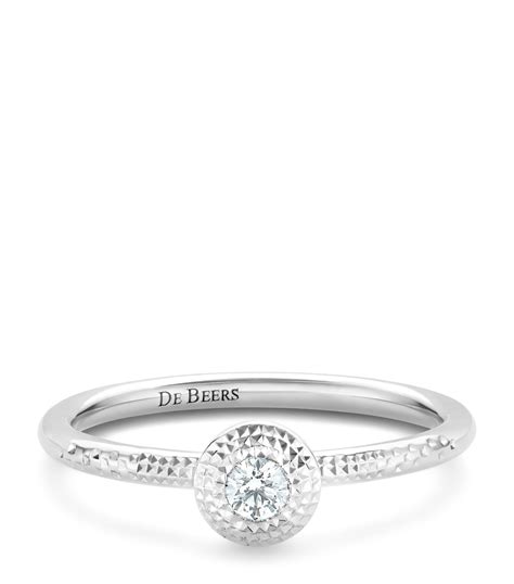 De Beers Jewellers White Gold And Diamond Talisman Ring Harrods Uk