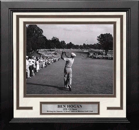 Ben Hogan 1 Iron Shot At The 1950 Us Open At Merion Framed Golf Photo