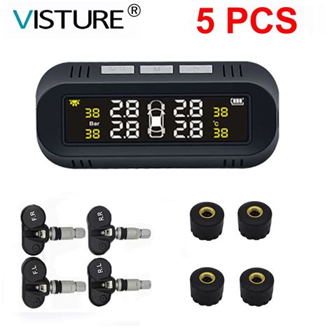 Pcs Per Lot Visture Solar Tpms Windshield Car Tire Pressure Alarm