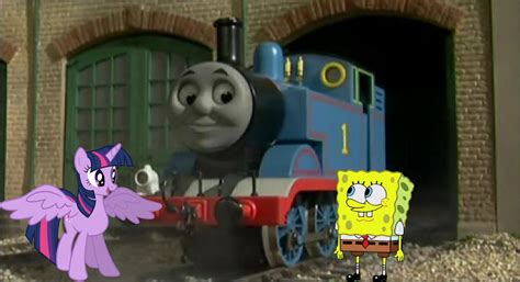 Thomas Twilight Sparkle And Spongebob Together By Thomastrainfan2006