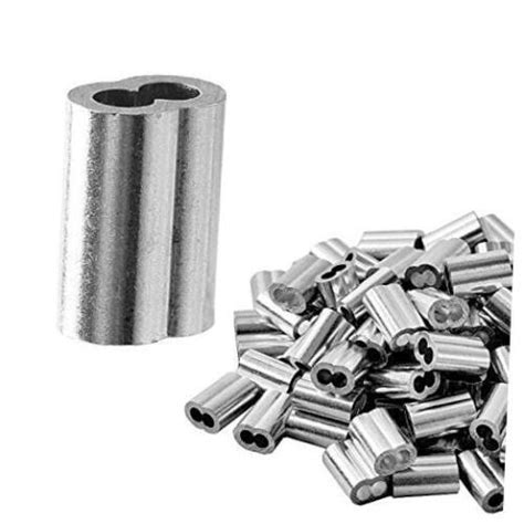 100PCS Aluminum Crimping Loop Sleeve For Wire Rope Cable Ferrule 3 32