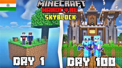 We Survived 100 Days On SKY BLOCK In Minecraft Hardcore Hindi YouTube